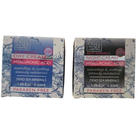 Dead Sea Collection Anti-Wrinkle Day & Night Cream Set With Hyaluronic Acid & De - Picture 2 of 3